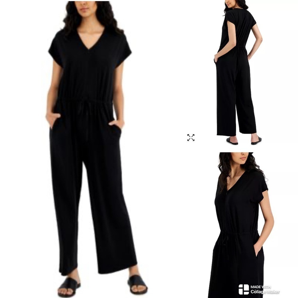Eileen Fisher wide leg Women's Black Jumpsuit